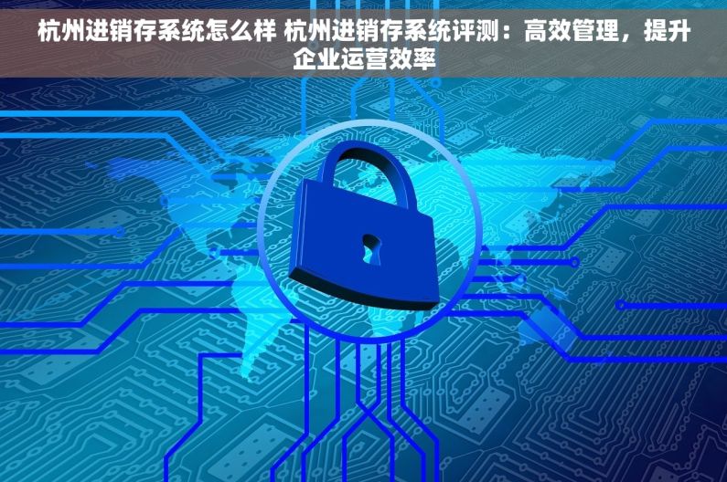 杭州进销存系统怎么样 杭州进销存系统评测：高效管理，提升企业运营效率