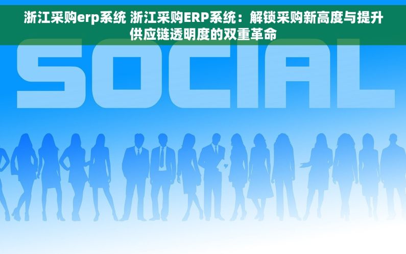 浙江采购erp系统 浙江采购ERP系统：解锁采购新高度与提升供应链透明度的双重革命