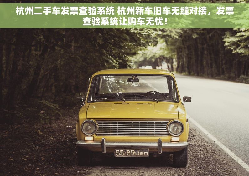 杭州二手车发票查验系统 杭州新车旧车无缝对接，发票查验系统让购车无忧！
