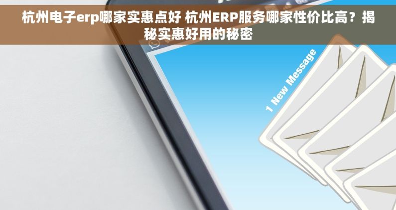 杭州电子erp哪家实惠点好 杭州ERP服务哪家性价比高？揭秘实惠好用的秘密