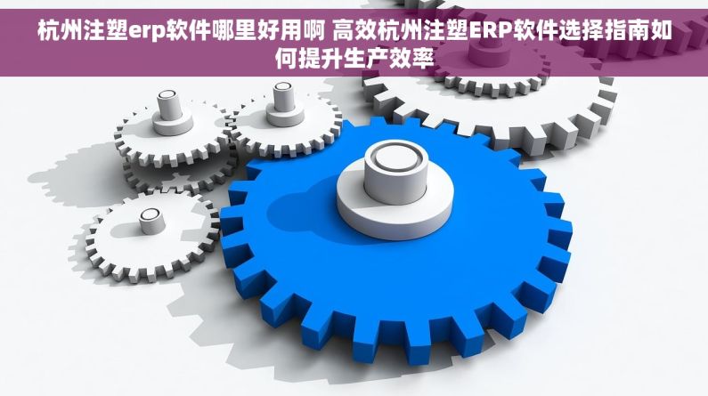 杭州注塑erp软件哪里好用啊 高效杭州注塑ERP软件选择指南如何提升生产效率