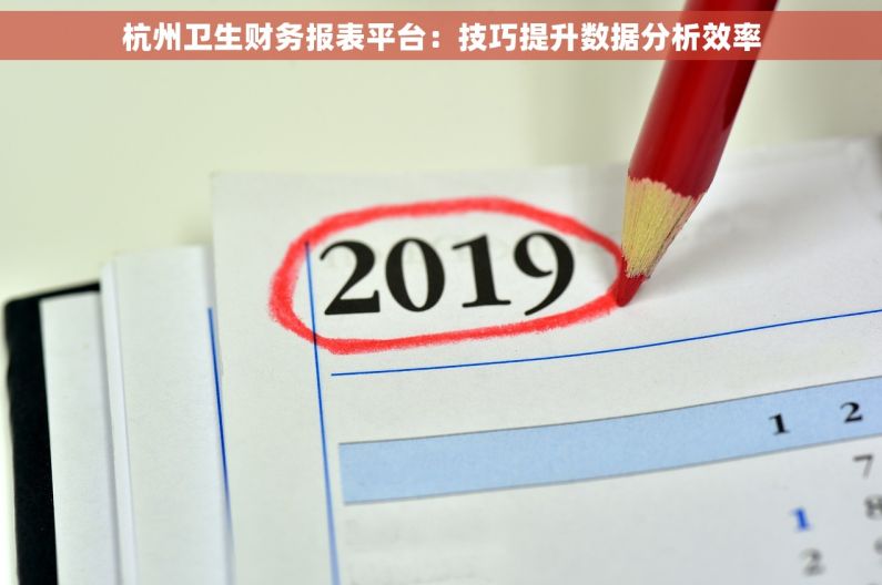 杭州卫生财务报表平台：技巧提升数据分析效率