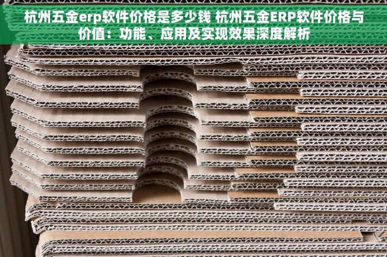 杭州五金erp软件价格是多少钱 杭州五金ERP软件价格与价值：功能、应用及实现效果深度解析