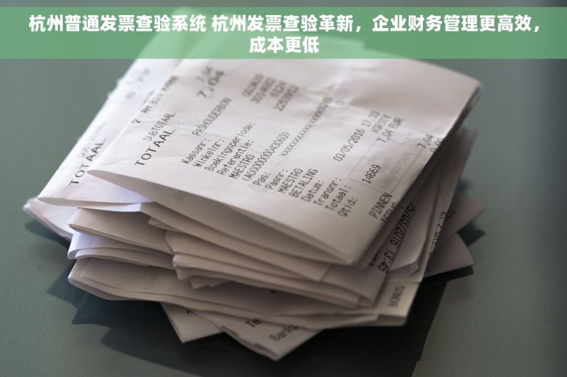 杭州普通发票查验系统 杭州发票查验革新，企业财务管理更高效，成本更低