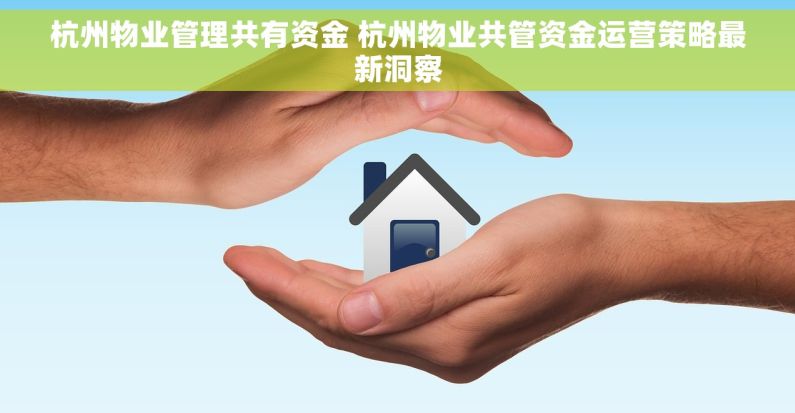杭州物业管理共有资金 杭州物业共管资金运营策略最新洞察