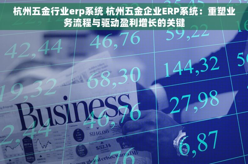 杭州五金行业erp系统 杭州五金企业ERP系统：重塑业务流程与驱动盈利增长的关键