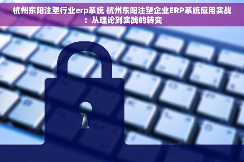 杭州东阳注塑行业erp系统 杭州东阳注塑企业ERP系统应用实战：从理论到实践的转变