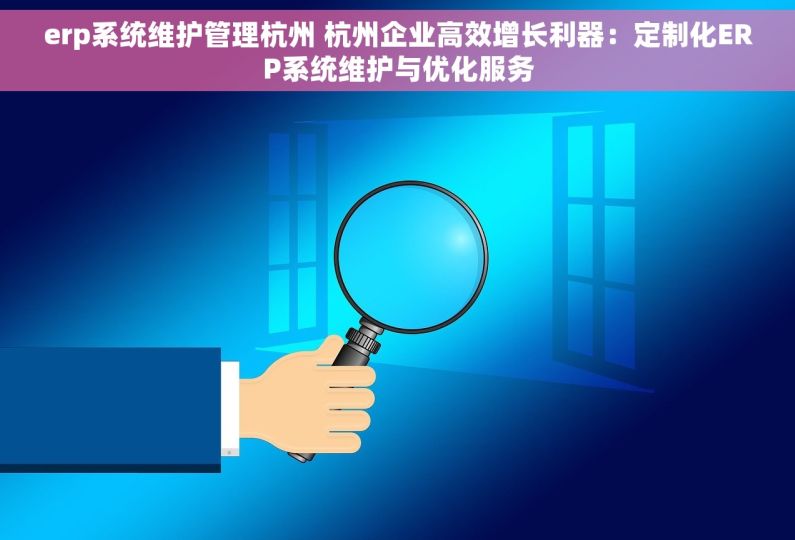 erp系统维护管理杭州 杭州企业高效增长利器：定制化ERP系统维护与优化服务