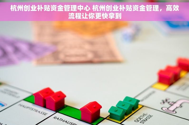 杭州创业补贴资金管理中心 杭州创业补贴资金管理，高效流程让你更快拿到