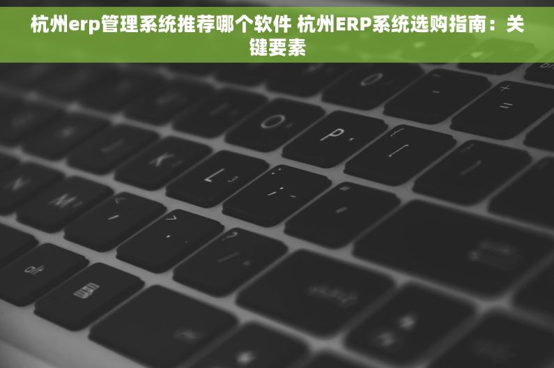 杭州erp管理系统推荐哪个软件 杭州ERP系统选购指南：关键要素