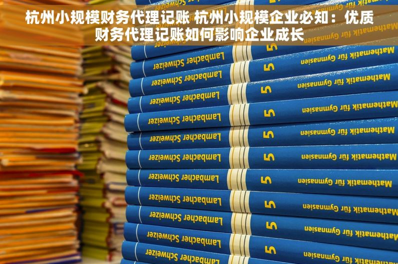 杭州小规模财务代理记账 杭州小规模企业必知：优质财务代理记账如何影响企业成长