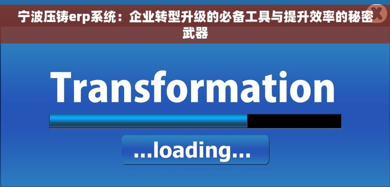 宁波压铸erp系统：企业转型升级的必备工具与提升效率的秘密武器