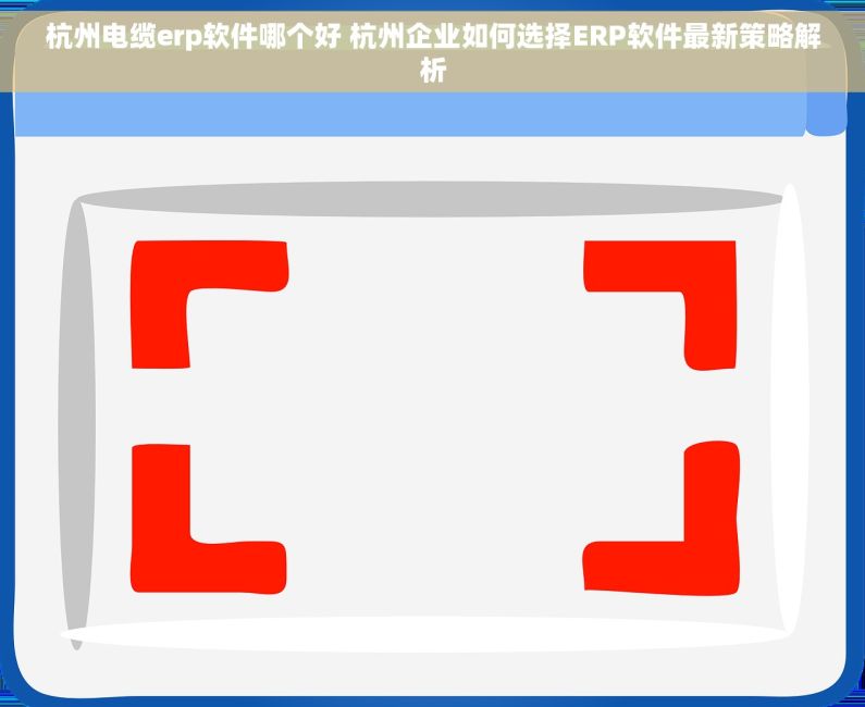 杭州电缆erp软件哪个好 杭州企业如何选择ERP软件最新策略解析
