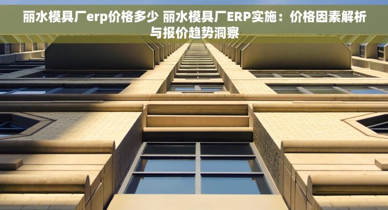 丽水模具厂erp价格多少 丽水模具厂ERP实施：价格因素解析与报价趋势洞察