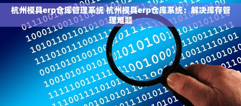 杭州模具erp仓库管理系统 杭州模具erp仓库系统：解决库存管理难题