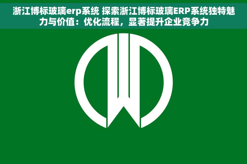 浙江博标玻璃erp系统 探索浙江博标玻璃ERP系统独特魅力与价值：优化流程，显著提升企业竞争力
