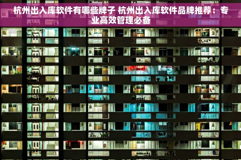 杭州出入库软件有哪些牌子 杭州出入库软件品牌推荐：专业高效管理必备