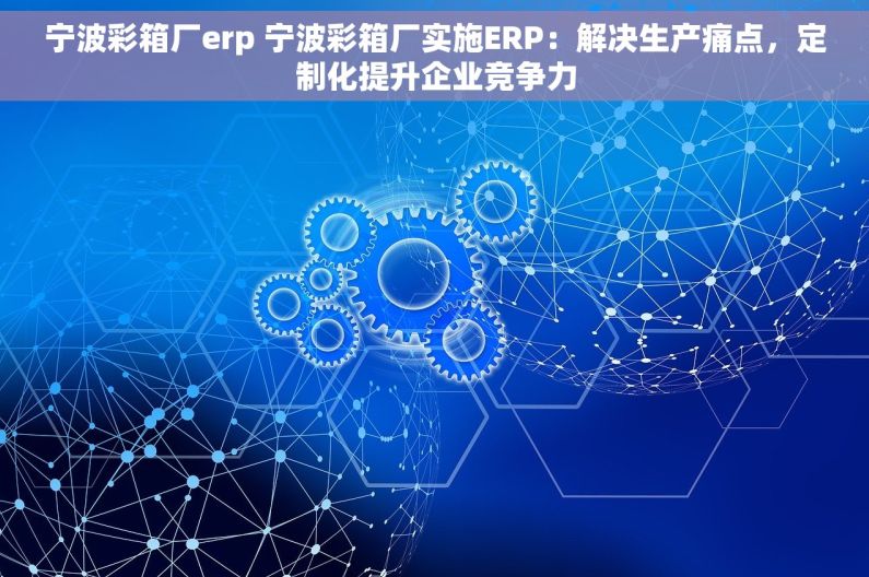 宁波彩箱厂erp 宁波彩箱厂实施ERP：解决生产痛点，定制化提升企业竞争力