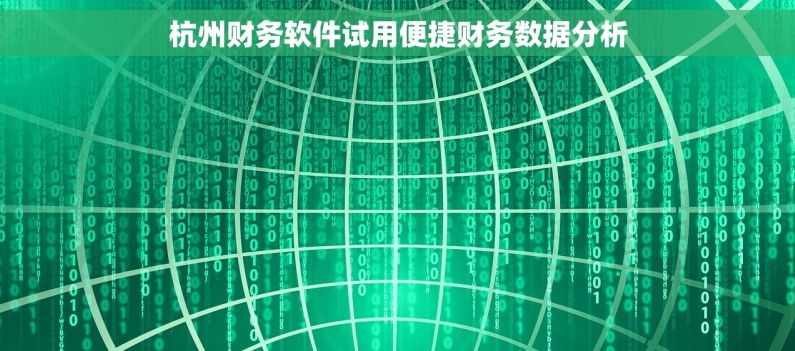 杭州财务软件试用便捷财务数据分析