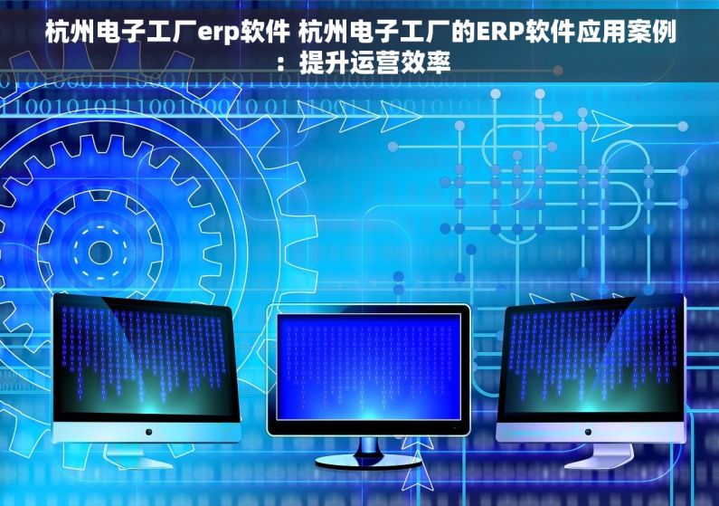 杭州电子工厂erp软件 杭州电子工厂的ERP软件应用案例：提升运营效率