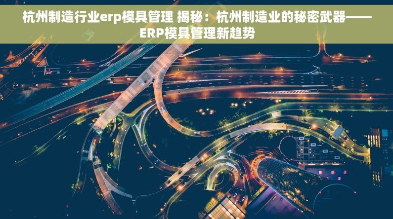 杭州制造行业erp模具管理 揭秘：杭州制造业的秘密武器——ERP模具管理新趋势