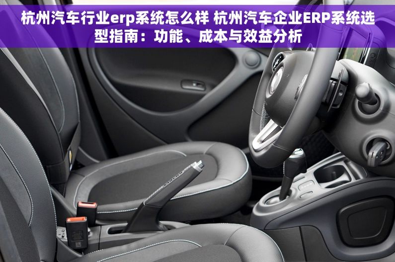 杭州汽车行业erp系统怎么样 杭州汽车企业ERP系统选型指南：功能、成本与效益分析