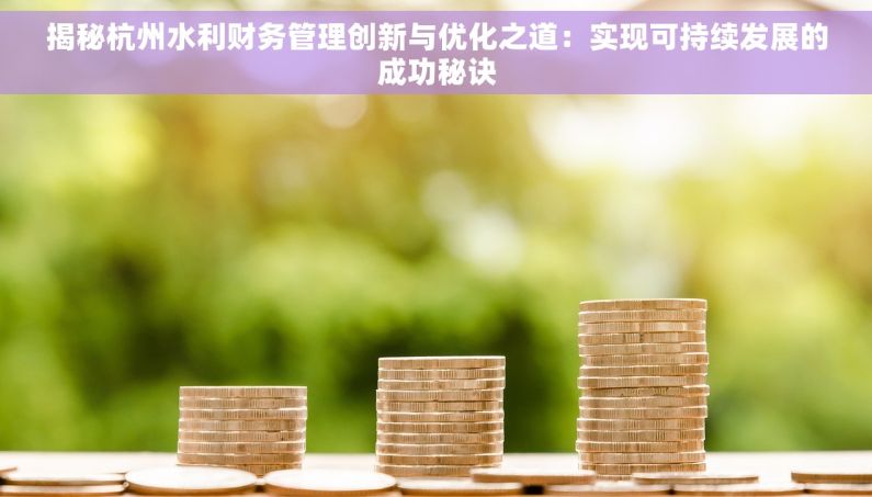 揭秘杭州水利财务管理创新与优化之道：实现可持续发展的成功秘诀