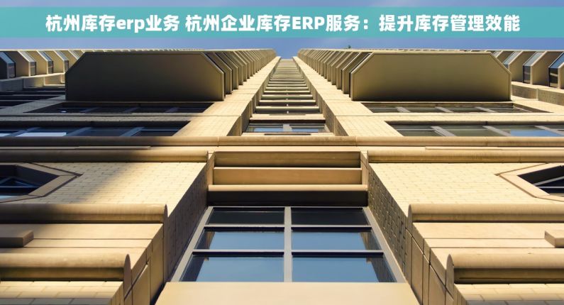 杭州库存erp业务 杭州企业库存ERP服务：提升库存管理效能