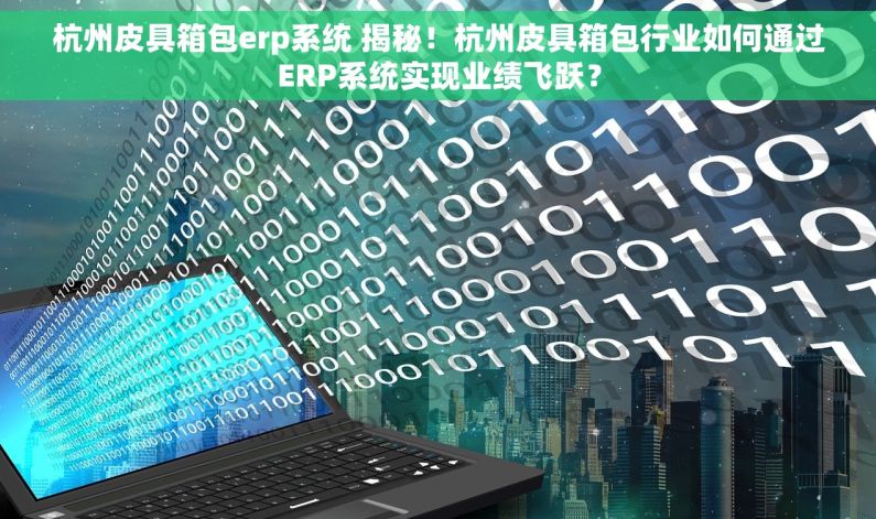 杭州皮具箱包erp系统 揭秘！杭州皮具箱包行业如何通过ERP系统实现业绩飞跃？