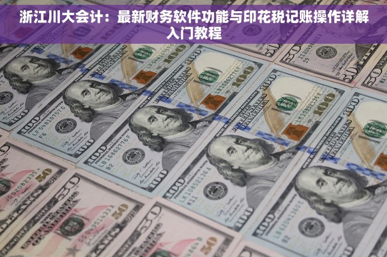 浙江川大会计：最新财务软件功能与印花税记账操作详解入门教程