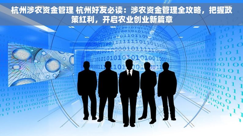 杭州涉农资金管理 杭州好友必读：涉农资金管理全攻略，把握政策红利，开启农业创业新篇章