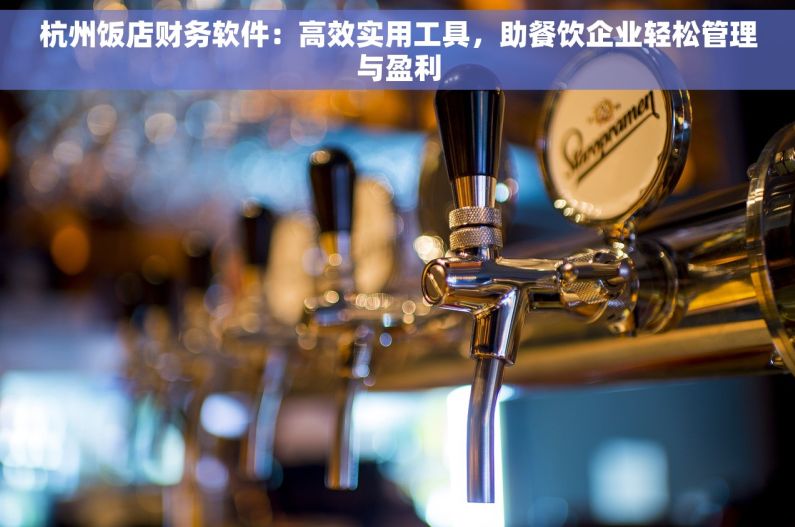 杭州饭店财务软件：高效实用工具，助餐饮企业轻松管理与盈利
