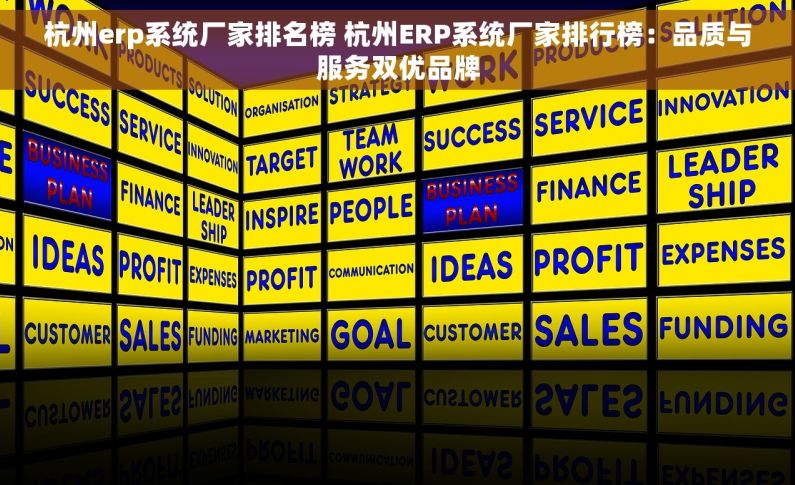 杭州erp系统厂家排名榜 杭州ERP系统厂家排行榜：品质与服务双优品牌
