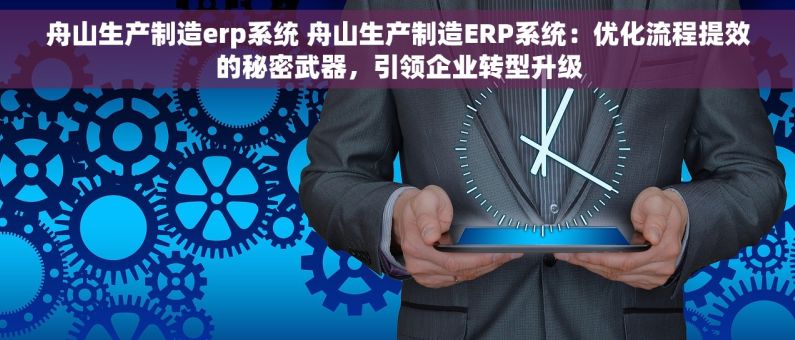 舟山生产制造erp系统 舟山生产制造ERP系统：优化流程提效的秘密武器，引领企业转型升级
