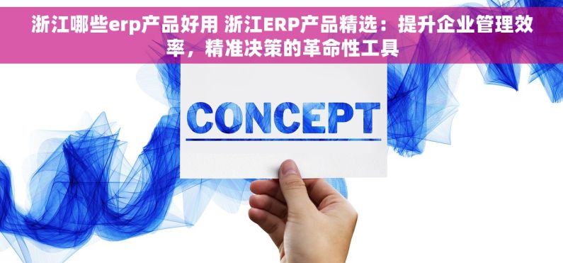浙江哪些erp产品好用 浙江ERP产品精选：提升企业管理效率，精准决策的革命性工具