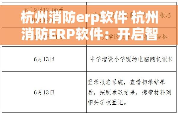 杭州消防erp软件 杭州消防ERP软件：开启智慧安全新时代！