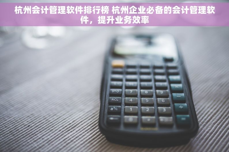 杭州会计管理软件排行榜 杭州企业必备的会计管理软件，提升业务效率