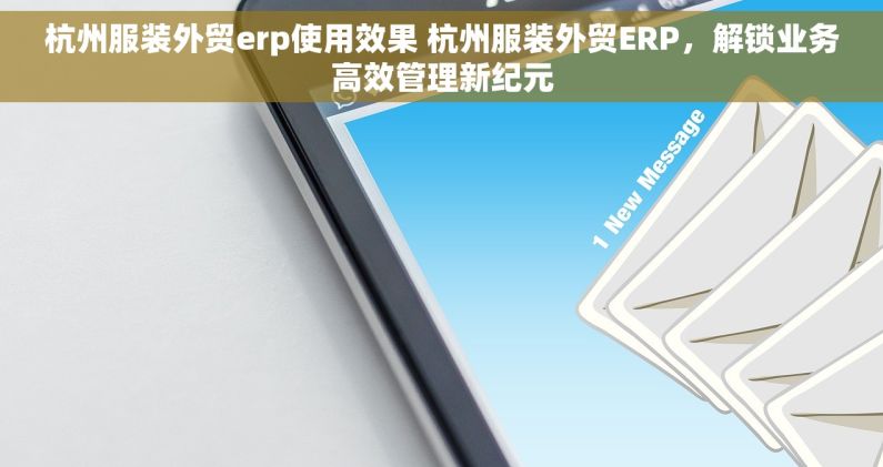 杭州服装外贸erp使用效果 杭州服装外贸ERP，解锁业务高效管理新纪元
