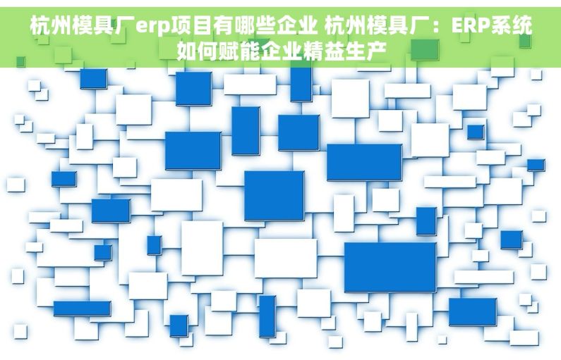 杭州模具厂erp项目有哪些企业 杭州模具厂：ERP系统如何赋能企业精益生产