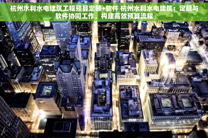 杭州水利水电建筑工程预算定额+软件 杭州水利水电建筑：定额与软件协同工作，构建高效预算流程