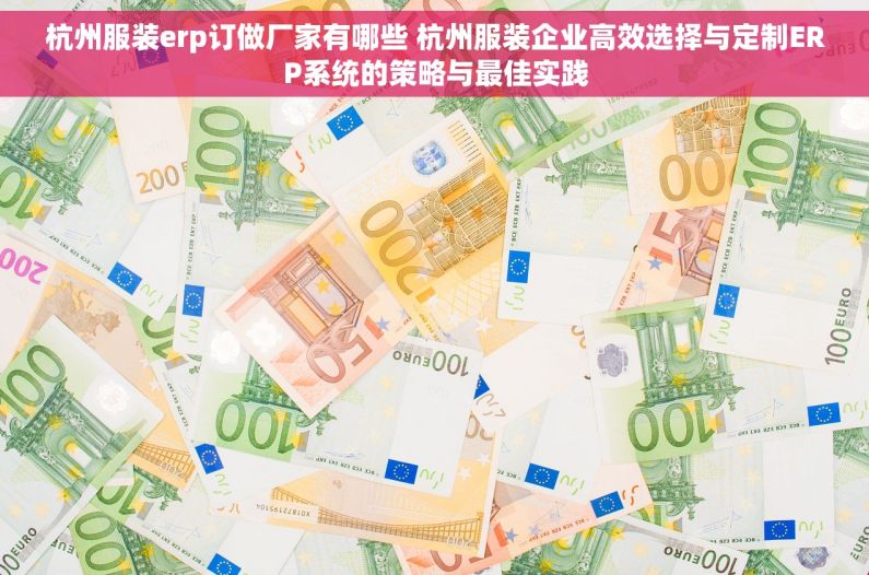 杭州服装erp订做厂家有哪些 杭州服装企业高效选择与定制ERP系统的策略与最佳实践