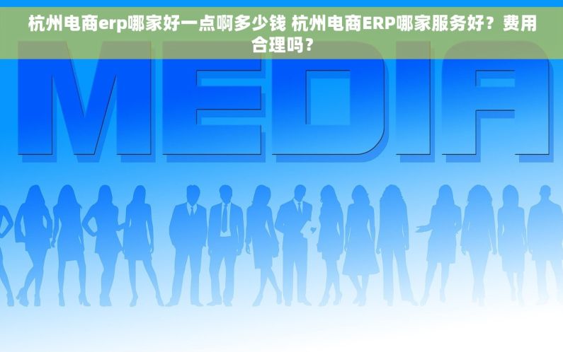 杭州电商erp哪家好一点啊多少钱 杭州电商ERP哪家服务好？费用合理吗？