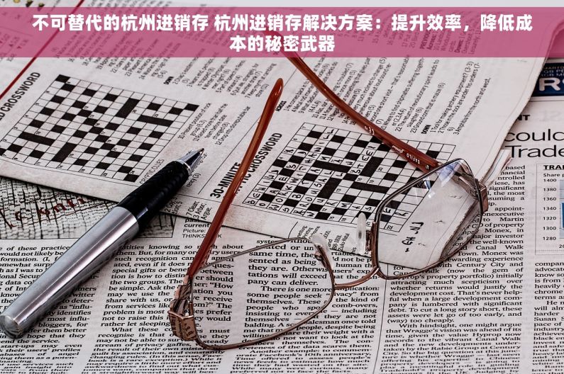 不可替代的杭州进销存 杭州进销存解决方案：提升效率，降低成本的秘密武器