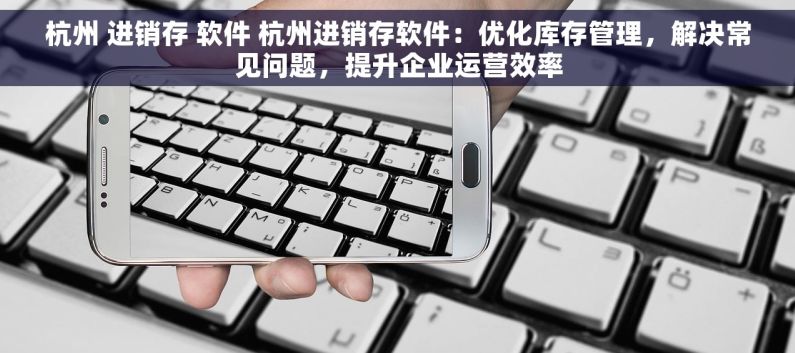 杭州 进销存 软件 杭州进销存软件：优化库存管理，解决常见问题，提升企业运营效率