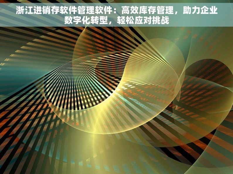 浙江进销存软件管理软件：高效库存管理，助力企业数字化转型，轻松应对挑战