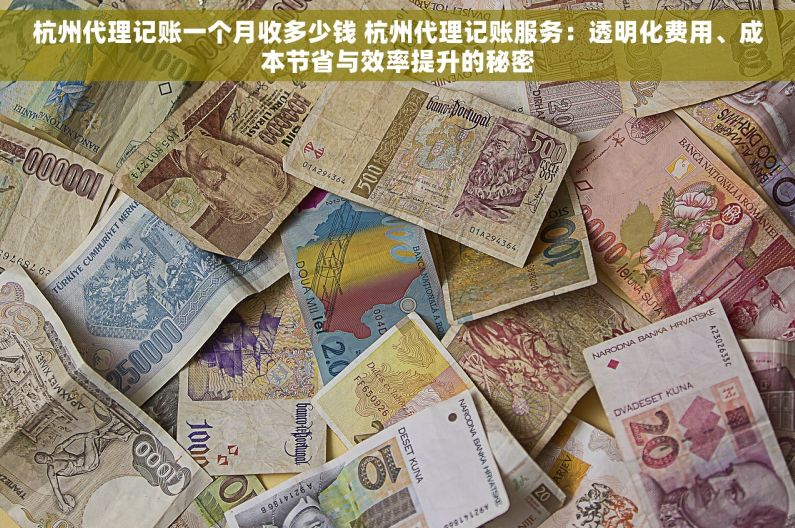 杭州代理记账一个月收多少钱 杭州代理记账服务：透明化费用、成本节省与效率提升的秘密