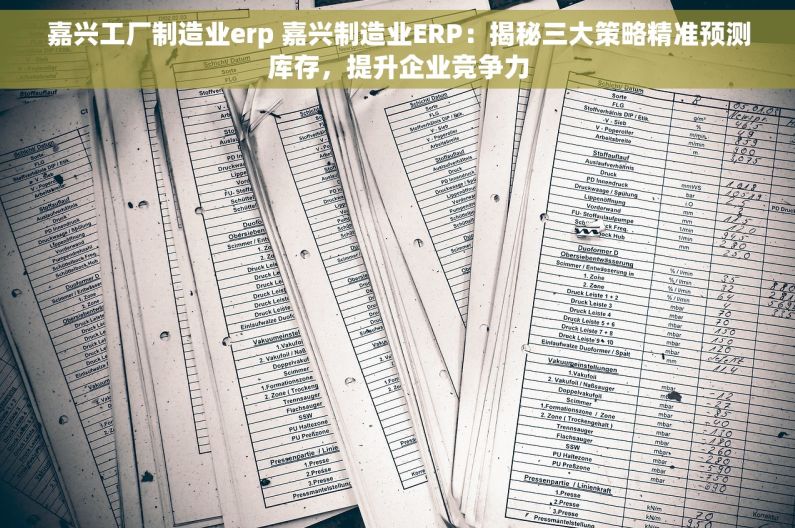 嘉兴工厂制造业erp 嘉兴制造业ERP：揭秘三大策略精准预测库存，提升企业竞争力