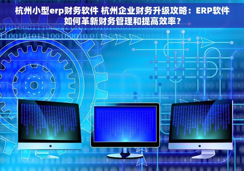 杭州小型erp财务软件 杭州企业财务升级攻略：ERP软件如何革新财务管理和提高效率？