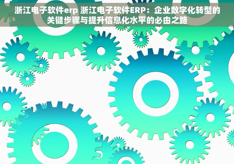 浙江电子软件erp 浙江电子软件ERP：企业数字化转型的关键步骤与提升信息化水平的必由之路