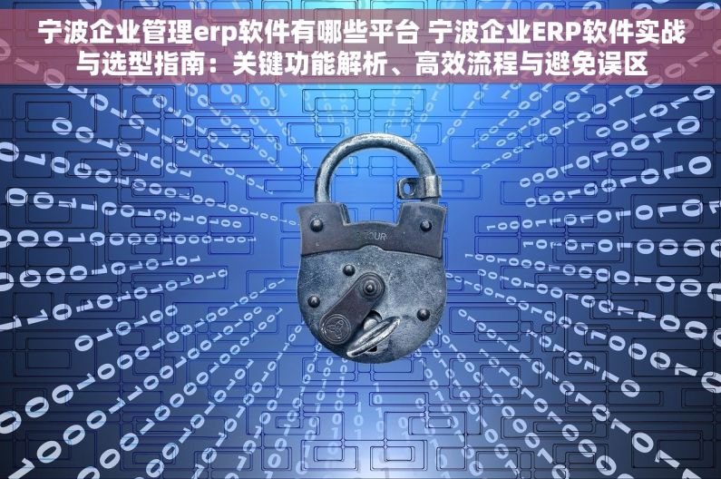 宁波企业管理erp软件有哪些平台 宁波企业ERP软件实战与选型指南：关键功能解析、高效流程与避免误区